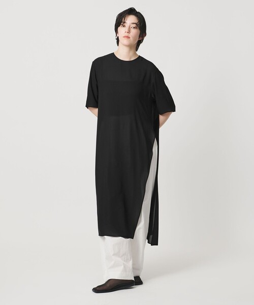MARW UNITED ARROWS(マルゥ ユナイテッドアローズ)の「<MARW UNITED ARROWS>シフォン スリット ワンピース(ワンピース・レディース・ブラック・FREE)」の1枚目の写真