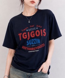 カレッジロゴ グラフィックプリントTシャツ