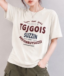 カレッジロゴ グラフィックプリントTシャツ