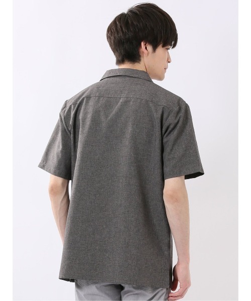 m.f.editorial(エムエフエディトリアル)の「【リネン調 開襟】m.f.エディトリアル メンズ オープンカラー 半袖 シャツ(シャツ/ブラウス・メンズ・オリーブ/グレー/ベージュ・LARGE/MEDIUM/X-LARGE)」の6枚目の写真