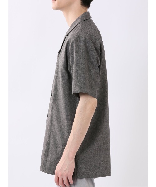 m.f.editorial(エムエフエディトリアル)の「【リネン調 開襟】m.f.エディトリアル メンズ オープンカラー 半袖 シャツ(シャツ/ブラウス・メンズ・オリーブ/グレー/ベージュ・LARGE/MEDIUM/X-LARGE)」の10枚目の写真