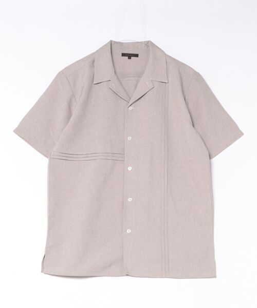 m.f.editorial(エムエフエディトリアル)の「【リネン調 開襟】m.f.エディトリアル メンズ オープンカラー 半袖 シャツ(シャツ/ブラウス・メンズ・オリーブ/グレー/ベージュ・LARGE/MEDIUM/X-LARGE)」の11枚目の写真