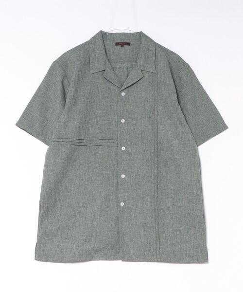 m.f.editorial(エムエフエディトリアル)の「【リネン調 開襟】m.f.エディトリアル メンズ オープンカラー 半袖 シャツ(シャツ/ブラウス・メンズ・オリーブ/グレー/ベージュ・LARGE/MEDIUM/X-LARGE)」の21枚目の写真