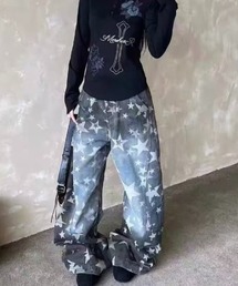 【LAMPOON】スターカモフラージュカーブパンツ