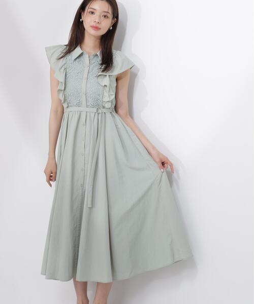 PROPORTION BODY DRESSING(プロポーションボディドレッシング)の「【中川紅葉さん着用】フロントレースシャツワンピース / 1216240603(ワンピース・レディース・ホワイト/ネイビー/カーキ・SMALL/P/S/MEDIUM)」の1枚目の写真