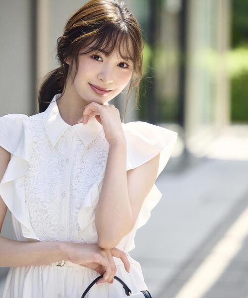 PROPORTION BODY DRESSING(プロポーションボディドレッシング)の「【中川紅葉さん着用】フロントレースシャツワンピース / 1216240603(ワンピース・レディース・ホワイト/ネイビー/カーキ・SMALL/P/S/MEDIUM)」の18枚目の写真