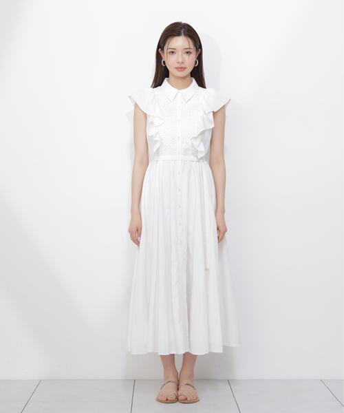 PROPORTION BODY DRESSING(プロポーションボディドレッシング)の「【中川紅葉さん着用】フロントレースシャツワンピース / 1216240603(ワンピース・レディース・ホワイト/ネイビー/カーキ・SMALL/P/S/MEDIUM)」の4枚目の写真