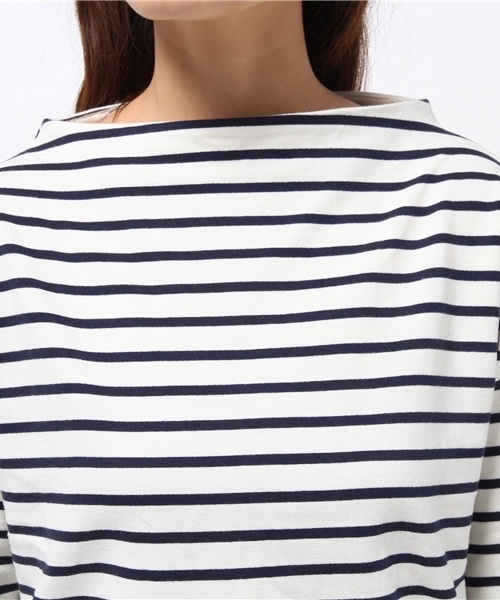 mystic（ミスティック）の「【mystic】タックボリュームボーダープルオー（Tシャツ/カットソー・レディース・ネイビー/レッド/オフホワイト・ﾌﾘ-）」の4枚目の写真