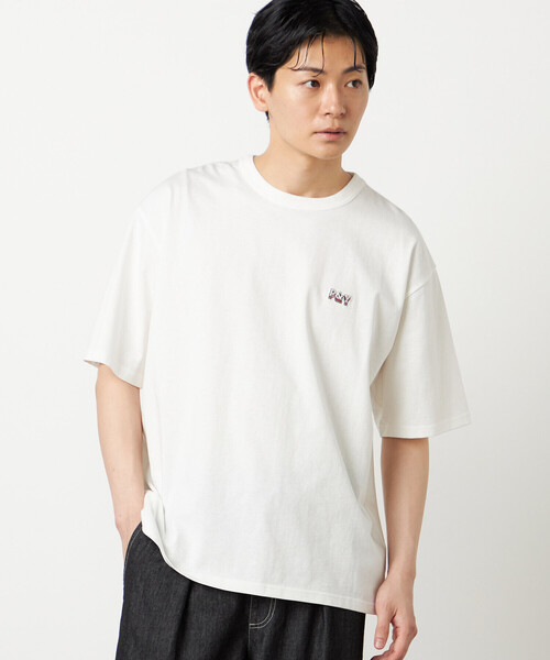 Purple&Yellow(パープルアンドイエロー)の「ワンポイントロゴ刺繍 半袖Tシャツ(Tシャツ/カットソー・メンズ・ホワイト/ブラック/サックスブルー/イエロー・SMALL/MEDIUM/LARGE)」の9枚目の写真