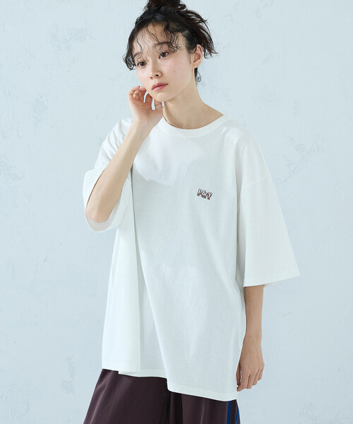 Purple&Yellow(パープルアンドイエロー)の「ワンポイントロゴ刺繍 半袖Tシャツ(Tシャツ/カットソー・メンズ・ホワイト/ブラック/サックスブルー/イエロー・SMALL/MEDIUM/LARGE)」の5枚目の写真