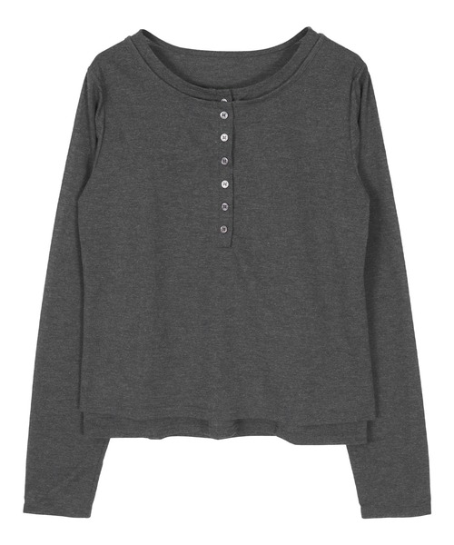 miette(ミエット)の「レイヤードライクヘンリーTシャツ(Tシャツ/カットソー・レディース・ライトイエロー/チャコール/ドット・FREE)」の16枚目の写真