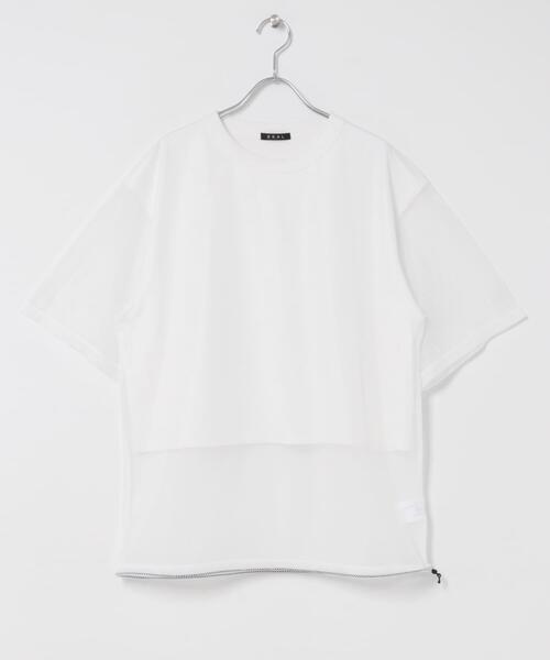EKAL(エカル)の「『UR TECH ひやサラクール』メッシュレイヤードTシャツ(Tシャツ/カットソー・レディース・グレー/ネイビー/バーガンディー/ホワイト・ONE)」の12枚目の写真
