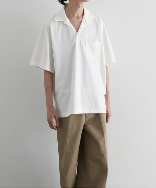 NEONSIGN(ネオンサイン)の「NEONSIGN Unfinished polo "hcs"(ポロシャツ・メンズ・ブラック/オフホワイト・44)」の1枚目の写真