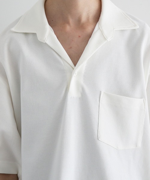 NEONSIGN(ネオンサイン)の「NEONSIGN Unfinished polo "hcs"(ポロシャツ・メンズ・ブラック/オフホワイト・44)」の5枚目の写真