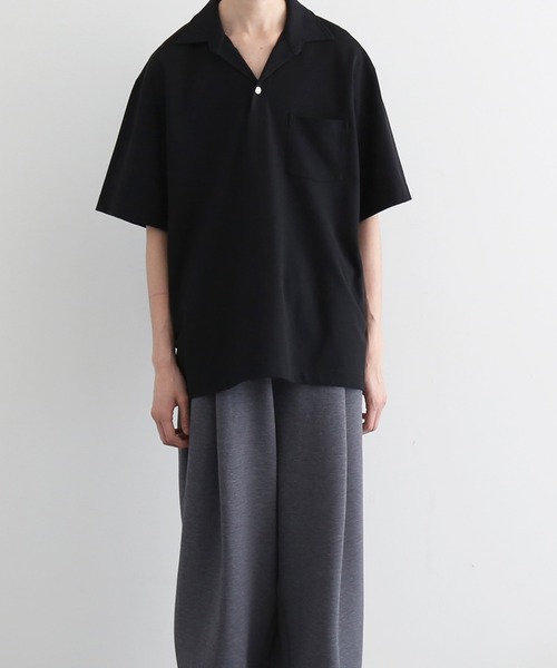 NEONSIGN(ネオンサイン)の「NEONSIGN Unfinished polo "hcs"(ポロシャツ・メンズ・ブラック/オフホワイト・44)」の13枚目の写真