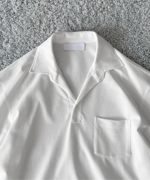 NEONSIGN(ネオンサイン)の「NEONSIGN Unfinished polo "hcs"(ポロシャツ・メンズ・ブラック/オフホワイト・44)」の7枚目の写真