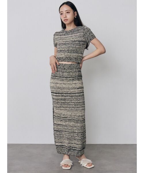 MURUA(ムルーア)の「【セットアップ対応】メランジニットタイトスカート 夏服(スカート・レディース・ホワイト/オレンジ・FREE)」の12枚目の写真