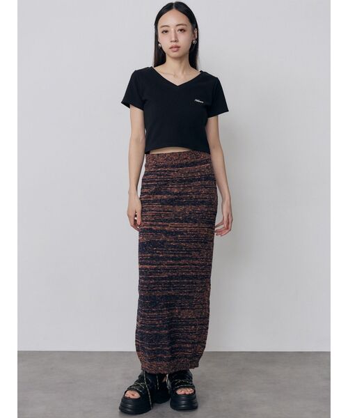 MURUA(ムルーア)の「【セットアップ対応】メランジニットタイトスカート 夏服(スカート・レディース・ホワイト/オレンジ・FREE)」の6枚目の写真
