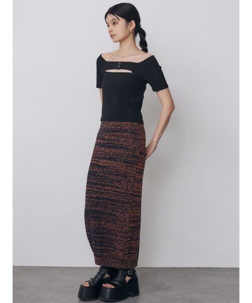 MURUA(ムルーア)の「【セットアップ対応】メランジニットタイトスカート 夏服(スカート・レディース・ホワイト/オレンジ・FREE)」の21枚目の写真