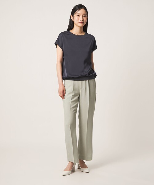 A DAY IN THE LIFE UNITED ARROWS（アデイインザライフユナイテッドアローズ）の「ドビー タック セミワイドパンツ ‐ウォッシャブル‐＜A DAY IN THE LIFE＞（その他パンツ・レディース・ベージュ/モカ/ブラック・36/38）」の5枚目の写真