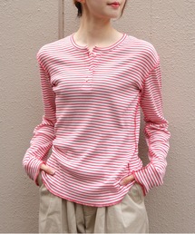 MEYAME/メヤメ ボーダーソフトリブヘンリーネック BORDER SOFT RIB HENRY NECK MEY-2503