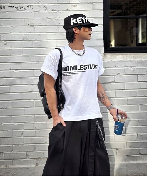 THE MILE(ザマイル)の「ガーメンツクロップマイルスタジオクルーネック_NAVY(Tシャツ/カットソー・メンズ・その他・SMALL/MEDIUM/LARGE/X-LARGE)」の3枚目の写真