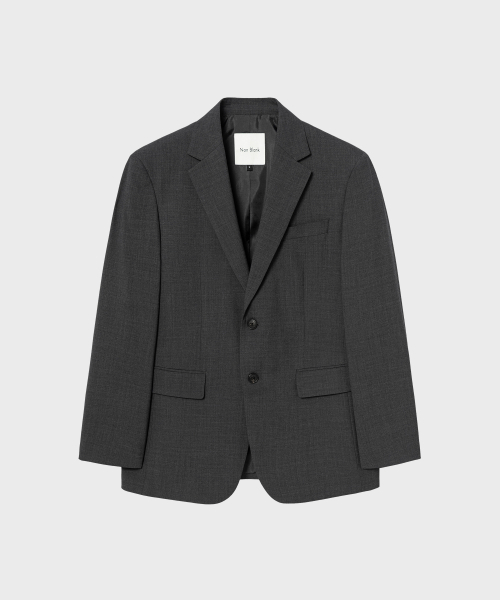 NONBLANK(ノンブランク)の「W29 ウォッシャブルセミオーバーフィットジャケット_CHARCOAL(テーラードジャケット・メンズ・チャコール・MEDIUM/LARGE/X-LARGE)」の1枚目の写真