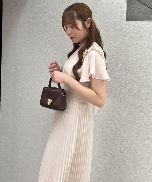 continuer de NICE CLAUP（コンティニューデナイスクラップ）の「前後２ＷＡＹプリーツＯＰ（ワンピース・レディース・ピンク/アイボリー/ドット/チェック・FREE）」の7枚目の写真