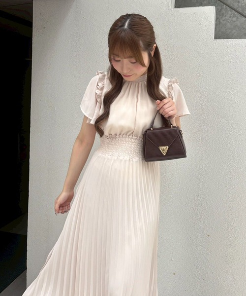continuer de NICE CLAUP（コンティニューデナイスクラップ）の「前後２ＷＡＹプリーツＯＰ（ワンピース・レディース・ピンク/アイボリー/ドット/チェック・FREE）」の5枚目の写真