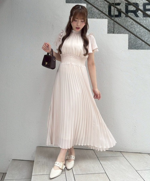 continuer de NICE CLAUP（コンティニューデナイスクラップ）の「前後２ＷＡＹプリーツＯＰ（ワンピース・レディース・ピンク/アイボリー/ドット/チェック・FREE）」の12枚目の写真