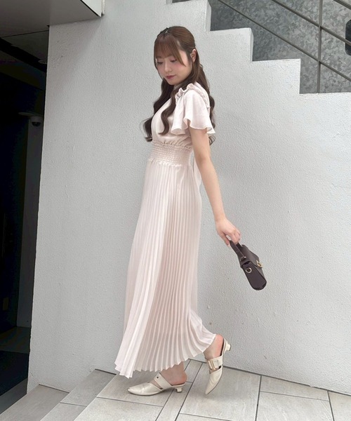 continuer de NICE CLAUP（コンティニューデナイスクラップ）の「前後２ＷＡＹプリーツＯＰ（ワンピース・レディース・ピンク/アイボリー/ドット/チェック・FREE）」の8枚目の写真
