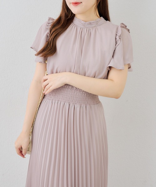 continuer de NICE CLAUP（コンティニューデナイスクラップ）の「前後２ＷＡＹプリーツＯＰ（ワンピース・レディース・ピンク/アイボリー/ドット/チェック・FREE）」の10枚目の写真