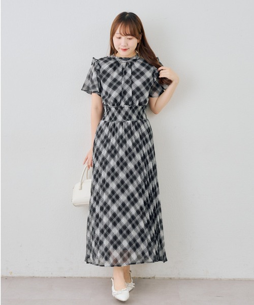 continuer de NICE CLAUP（コンティニューデナイスクラップ）の「前後２ＷＡＹプリーツＯＰ（ワンピース・レディース・ピンク/アイボリー/ドット/チェック・FREE）」の17枚目の写真