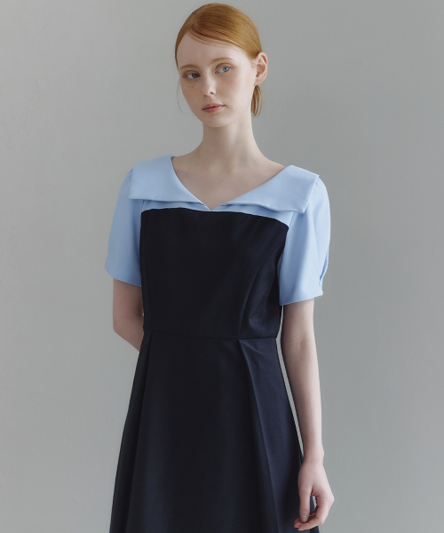 MICANE(ミケーネ)の「ミネルオープンカラー ドレス(ワンピース・レディース・ブラック/チャコール・SMALL/MEDIUM/LARGE/X-LARGE/XX-LARGE)」の10枚目の写真
