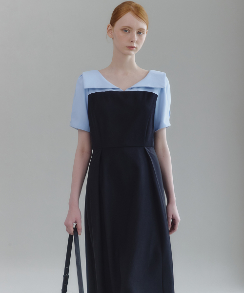 MICANE(ミケーネ)の「ミネルオープンカラー ドレス(ワンピース・レディース・ブラック/チャコール・SMALL/MEDIUM/LARGE/X-LARGE/XX-LARGE)」の11枚目の写真