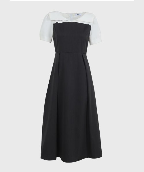 MICANE(ミケーネ)の「ミネルオープンカラー ドレス(ワンピース・レディース・ブラック/チャコール・SMALL/MEDIUM/LARGE/X-LARGE/XX-LARGE)」の12枚目の写真
