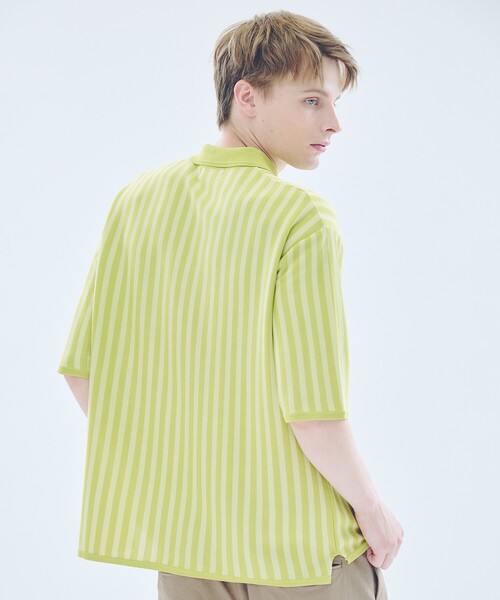 ABAHOUSE(アバハウス)の「ドライタッチ ストライプ ニットポロシャツ(ポロシャツ・メンズ・ブラウン/ダークネイビー/イエロー/オフホワイト・46/48)」の19枚目の写真