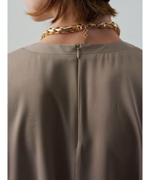 Henon.（ヘノン）の「サテンTシャツ（Tシャツ/カットソー・レディース・ライトグレー/ブラック・F）」の15枚目の写真
