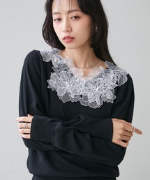 ストレッチジョーゼット ボウタイ ブラウス（Tシャツ/カットソー）｜23