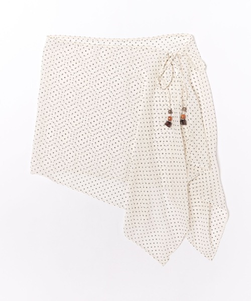 apres jour mignon(アプレジュールミニョン)の「【apresjour mignon×ARIAZ】ドット柄ロング巻きスカート(スカート・レディース・ブラック/オフホワイト・ONESIZE)」の3枚目の写真
