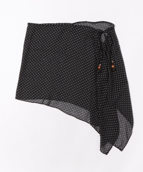 apres jour mignon(アプレジュールミニョン)の「【apresjour mignon×ARIAZ】ドット柄ロング巻きスカート(スカート・レディース・ブラック/オフホワイト・ONESIZE)」の4枚目の写真
