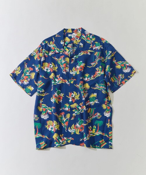 SUN SURF(サンサーフ)の「【SUN SURF/サンサーフ】ISLAND TRIPS/S RANDOM WEAR(シャツ/ブラウス・メンズ・ホワイト/ネイビー・L/XL)」の1枚目の写真