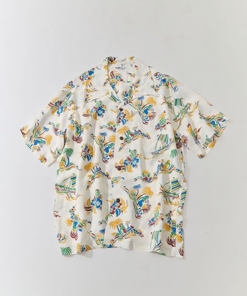 SUN SURF(サンサーフ)の「【SUN SURF/サンサーフ】ISLAND TRIPS/S RANDOM WEAR(シャツ/ブラウス・メンズ・ホワイト/ネイビー・L/XL)」の2枚目の写真