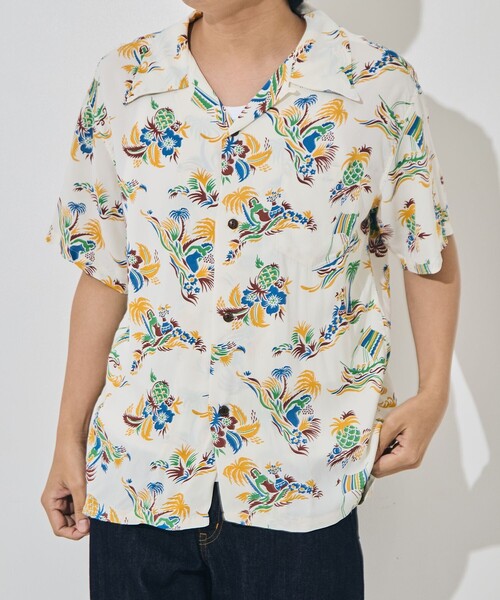 SUN SURF(サンサーフ)の「【SUN SURF/サンサーフ】ISLAND TRIPS/S RANDOM WEAR(シャツ/ブラウス・メンズ・ホワイト/ネイビー・L/XL)」の5枚目の写真