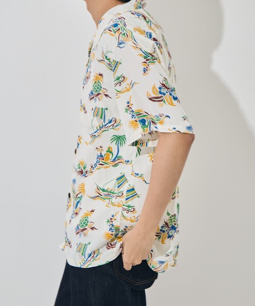 SUN SURF(サンサーフ)の「【SUN SURF/サンサーフ】ISLAND TRIPS/S RANDOM WEAR(シャツ/ブラウス・メンズ・ホワイト/ネイビー・L/XL)」の6枚目の写真