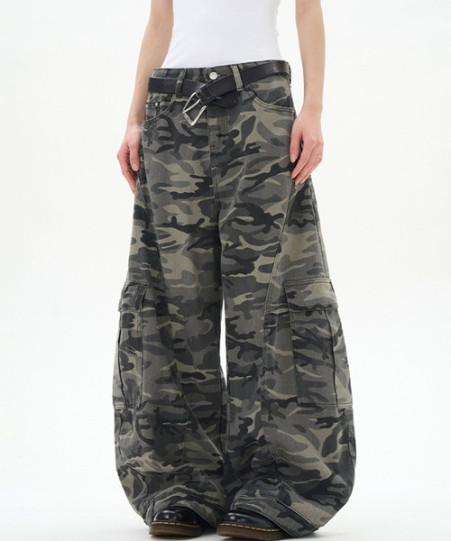 WESTBOY(ウエストボーイ)の「Y2K ユニセックス カモフラ柄 ワイドシルエット カーゴパンツ WO26W4PT03(カーゴパンツ・メンズ・カモフラージュ・XL/M/L)」の10枚目の写真