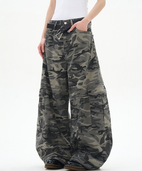 WESTBOY(ウエストボーイ)の「Y2K ユニセックス カモフラ柄 ワイドシルエット カーゴパンツ WO26W4PT03(カーゴパンツ・メンズ・カモフラージュ・XL/M/L)」の11枚目の写真