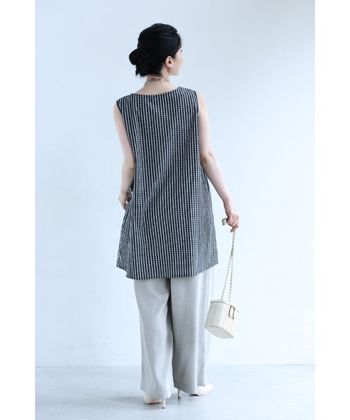 cawaii（カワイイ）の「シャーリングデザインのチェック柄変形チュニック（Tシャツ/カットソー・レディース・ブラック・FREE）」の18枚目の写真
