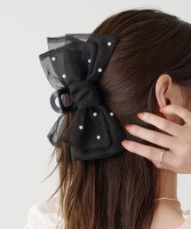 Kastane（カスタネ）の「【fiw.】オーガンジリボンバンスクリップ（バレッタ/ヘアクリップ）」