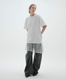 NOISE MAKER（ノイズメーカー）の「《接触冷感》レースヘムオーバーサイズTEE（Tシャツ/カットソー）」